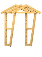 Holzvordach Bayerischer Wald 22° Dachneigung mit Seitenteil schräg