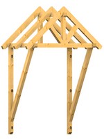 Holzvordach Bayerischer Wald 34° Plus Dachneigung mit Strebe