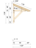 Zeichnung - Holzvordach Odenwald Typ1 22° mit Kopfband