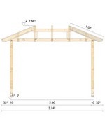 Zeichnung - Holzvordach Odenwald Typ4 22° mit Strebe gerade