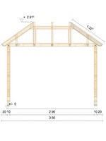 Zeichnung - Holzvordach Odenwald Typ4 34° mit Strebe gerade