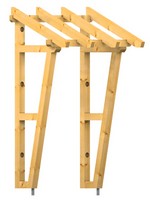 Holzvordach Pfaelzerwald 22° mit Seitenwand schräg