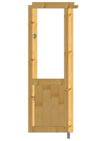 Holzvordach Bayerischer Wald Plus - Abstützvariante mit ausgefüllter Seitenwand